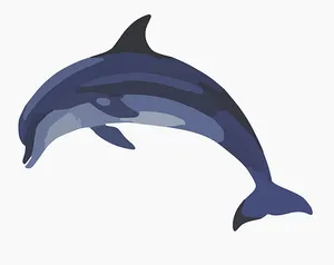 Stylized Dolphin Illustration PNG Image