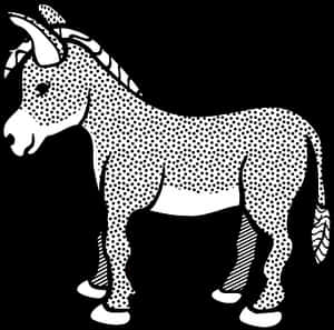 Stylized Donkey Illustration PNG image with transparent background