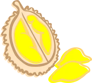 Stylized Durian Fruit Illustration PNG Image