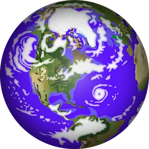 Stylized Earth Artistic Representation PNG Image