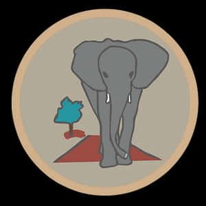 Stylized Elephant Graphic PNG image with transparent background