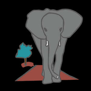 Stylized Elephant Graphic PNG image with transparent background