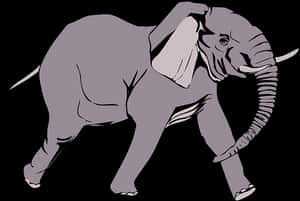 Stylized Elephant Illustration PNG image with transparent background
