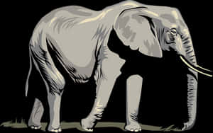 Stylized Elephant Illustration PNG image with transparent background