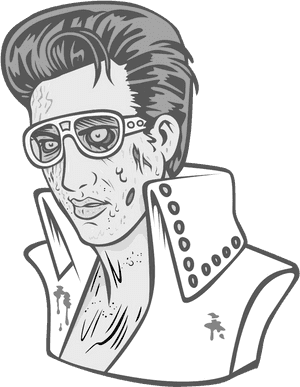 Large Bw Zombie Elvis - Zombie Elvis Disgraceland, HD Png Download PNG image with transparent background
