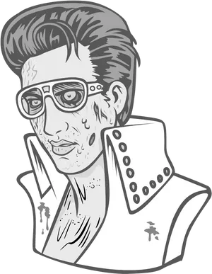 Stylized Elvis Illustration PNG Image