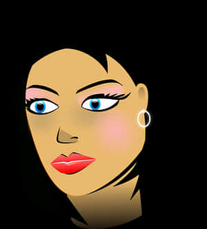 Stylized Female Face Vector PNG image with transparent background