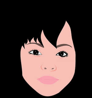 Stylized Female Face Vector PNG image with transparent background