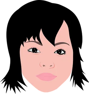 Stylized Female Face Vector PNG Image