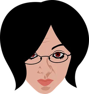 Stylized Female Face Vector PNG Image