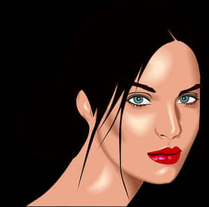 Stylized Female Portrait Vector PNG image with transparent background