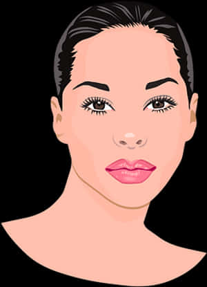 Stylized Female Portrait Vector PNG image with transparent background