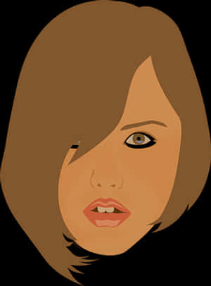 Stylized Female Portrait Vector PNG
