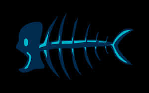 Stylized Fish Skeleton Graphic PNG image with transparent background