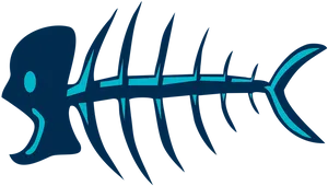 Stylized Fish Skeleton Graphic PNG Image