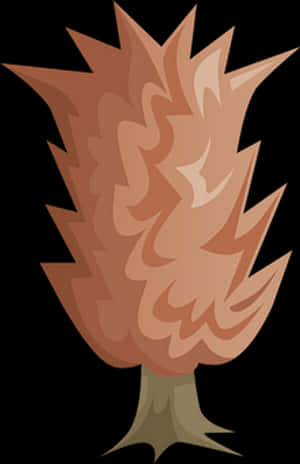 Stylized Flame Tree Illustration PNG image with transparent background