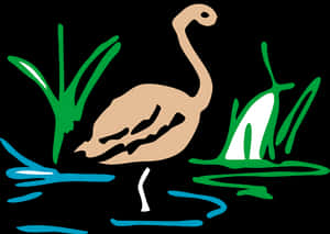 Stylized Flamingo Artwork PNG image with transparent background