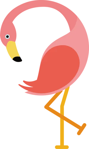 Stylized Flamingo Graphic PNG Image