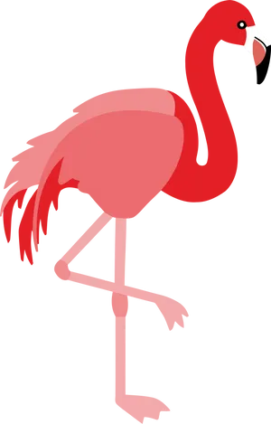 Stylized Flamingo Vector Illustration PNG Image