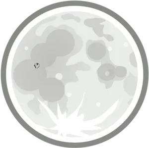 Stylized Full Moon Illustration PNG Image