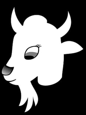 Stylized Goat Profile Graphic PNG image with transparent background