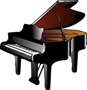 Stylized Grand Piano Illustration PNG Image