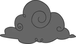 Stylized Gray Cloud Graphic PNG Image