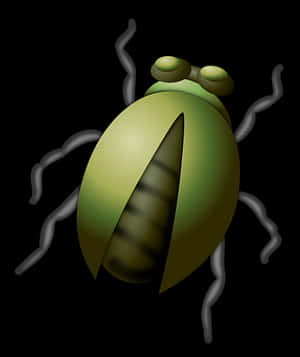 Stylized Green Beetle Illustration PNG image with transparent background