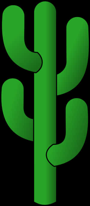 Stylized Green Cactus Vector PNG image with transparent background