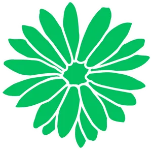 Stylized Green Dahlia Graphic PNG Image