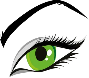 Stylized Green Eye Graphic PNG Image