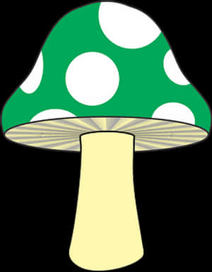 Stylized Green Mushroom Illustration PNG with transparent background