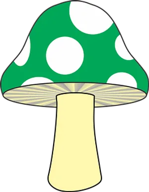 Stylized Green Mushroom Illustration PNG Image