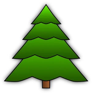 Stylized Green Pine Tree Graphic PNG Image