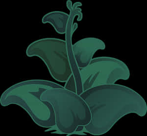 Stylized Green Plant Illustration PNG with transparent background