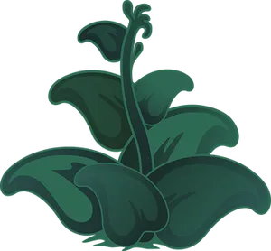 Stylized Green Plant Illustration PNG Image