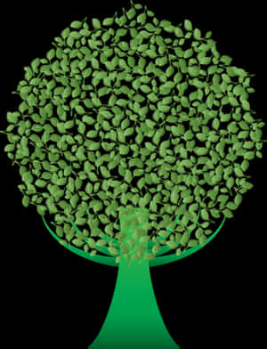 Stylized Green Tree Graphic PNG image with transparent background