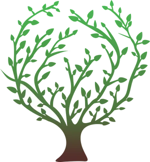 Stylized Green Tree Vector PNG Image