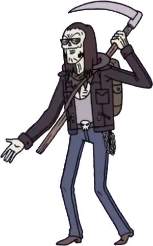 Stylized Grim Reaper Cartoon PNG Image