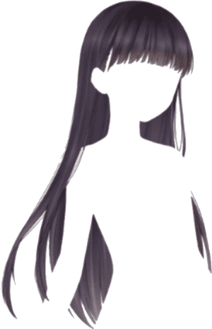 With Her Waist-length Hair And Neat Bangs To The Eyebrows, - Waist Length Hair With Bangs, HD Png Download PNG image with transparent background