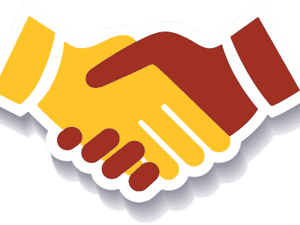 Stylized Handshake Graphic PNG with transparent background