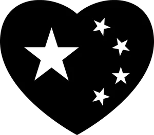 Stylized Heartwith Stars PNG Image