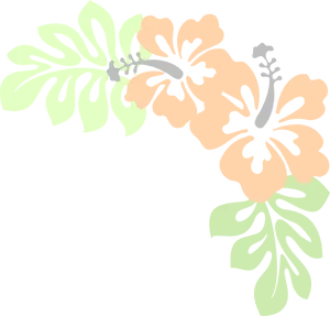 Stylized Hibiscus Floral Design PNG Image