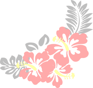 Stylized Hibiscus Floral Design PNG image with transparent background
