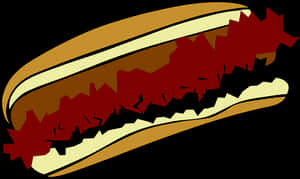 Stylized Hotdog Vector Art PNG image with transparent background