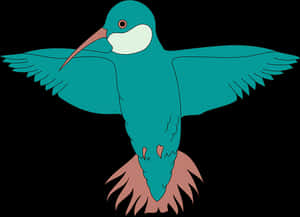 Stylized Hummingbird Illustration PNG image with transparent background