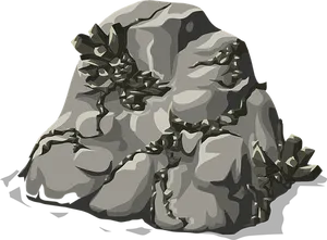 Stylized Illustrationof Rock Formation PNG Image