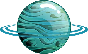 Stylized Illustrationof Uranus PNG Image