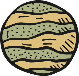 Stylized Jupiter Illustration PNG image with transparent background