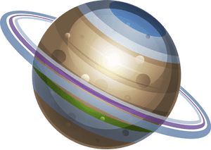 Stylized Jupiter Illustration PNG image with transparent background